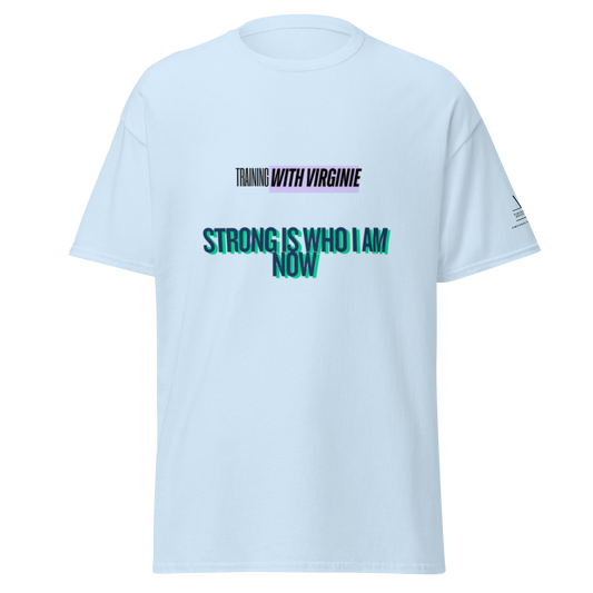 “Strong Is Who I Am Now” Motivation Fitness T-Shirt | Resilience, Strength & Transformation Tee